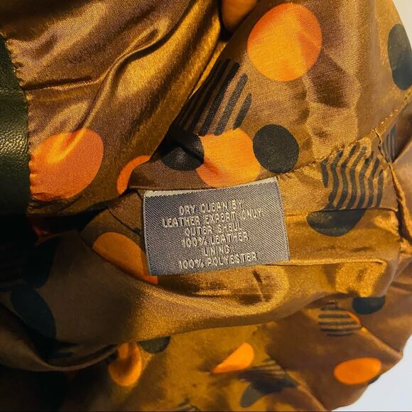 The Knits and Outerwear Co. Olive Green Single Button Leather Jacket, Sz S - Picture 10 of 11